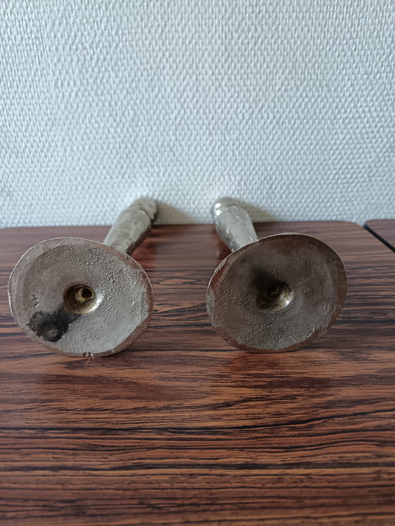 Image 1 of Vintage brutalistische kandelaar uit de jaren 70