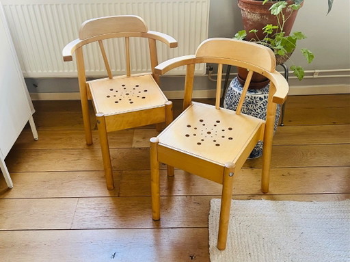 2 sedie vintage IKEA Lyder in legno curvato, stile postmoderno anni '90, prodotto molto robusto! – eetkamerstoelen, Wood