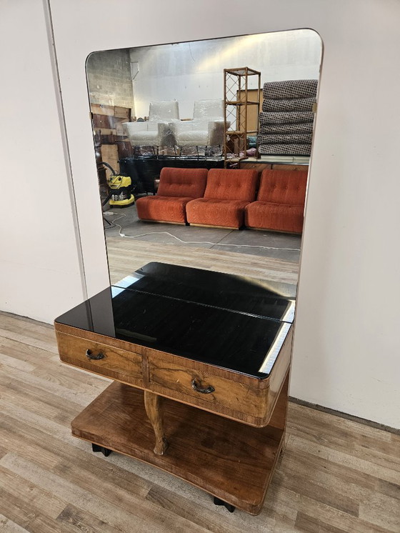 Image 1 of Art-Deco-Schminktisch mit großem Spiegel
