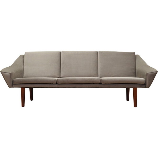 Vintage graues Velours-Sofa, Dänemark 1980er