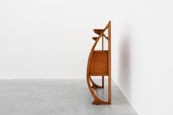 Image 1 of Art Deco buffet, planter or liquor cabinet in wood with mirror, France 1920s