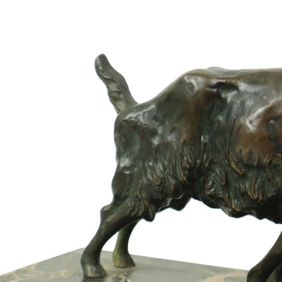 Image 1 of Statue antique en bronze d'un bouc et d'un bélier