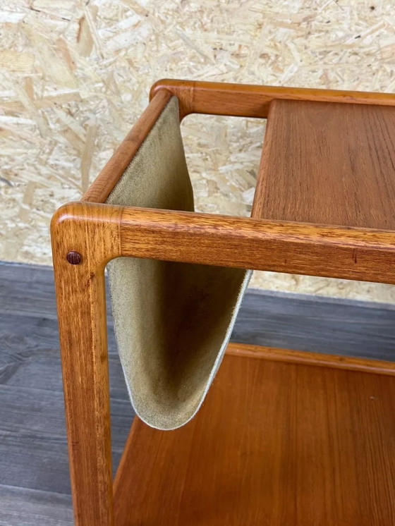 Image 1 of 60s 70s teak table side table newspaper stand Danish Design