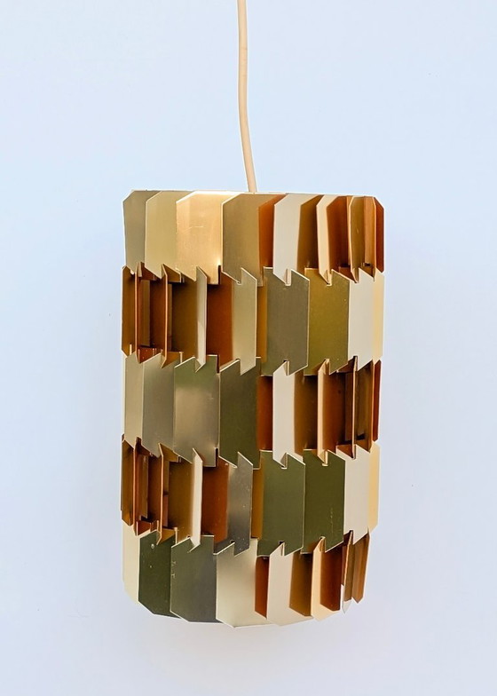 Image 1 of Lampada a sospensione Facet di Louis Weisdorf in ottone - Lyfa Danimarca, anni '60