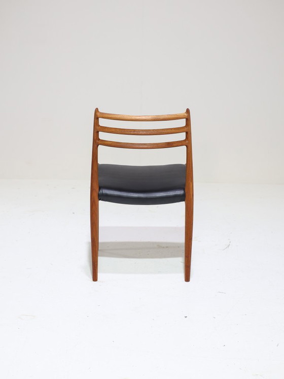 Image 1 of 6x N.O. Møller model 78 eetkamerstoelen teak Deens 1960s