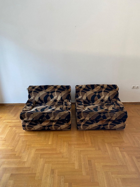 Image 1 of Poltrone Gerard Guermonprez anni '70 Velluto Vintage Midcentury Hollywood