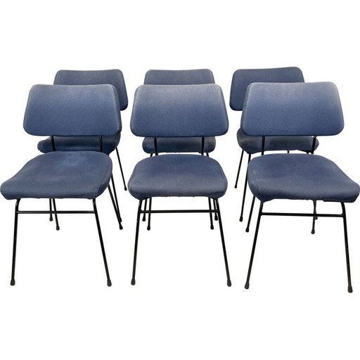 Set of 6 vintage Delfino dining chairs by Erberto Carboni for Arflex, 1950s