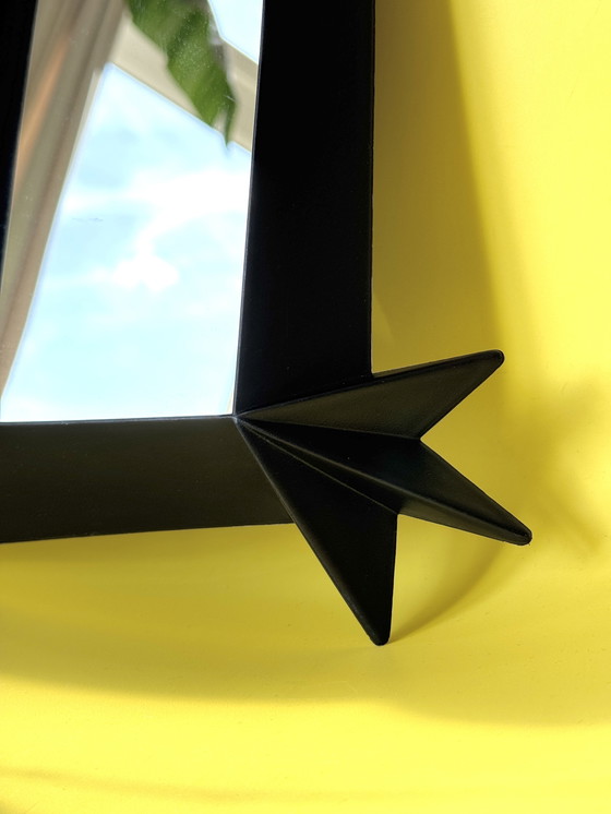 Image 1 of Miroir de rebord IKEA vintage noir – Modèle 1996 / Style Memphis – Rare