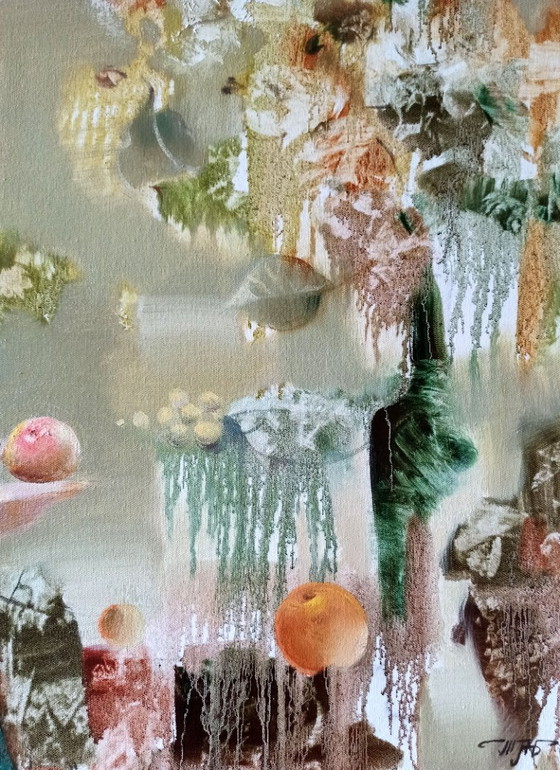 Original Oil Painting Abstract Figurative Girl Fruit – Paintings & Drawings, Canvas (photo 9 of 10)