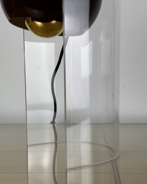 Image 1 of Vintage Eyeball Lamp 1970s Space Age Sputnik design 70s Brown Spot Light with Acrylic Stand Mid Century Modern Industrial Design