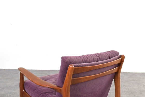 Mid-Century Lounge Chairs by Eugen Schmidt for Soloform, 1960s, Set of 2, Armchairs, Wood, Textile, Purple (photo 15 of 15)