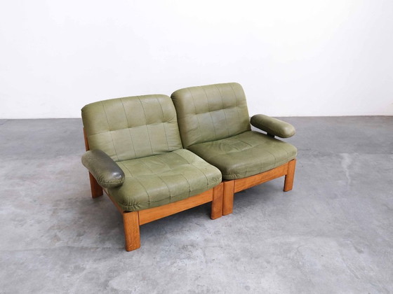 Image 1 of Vintage "FJELMAR" modular sofa, teak and leather, Mid-Century Danish