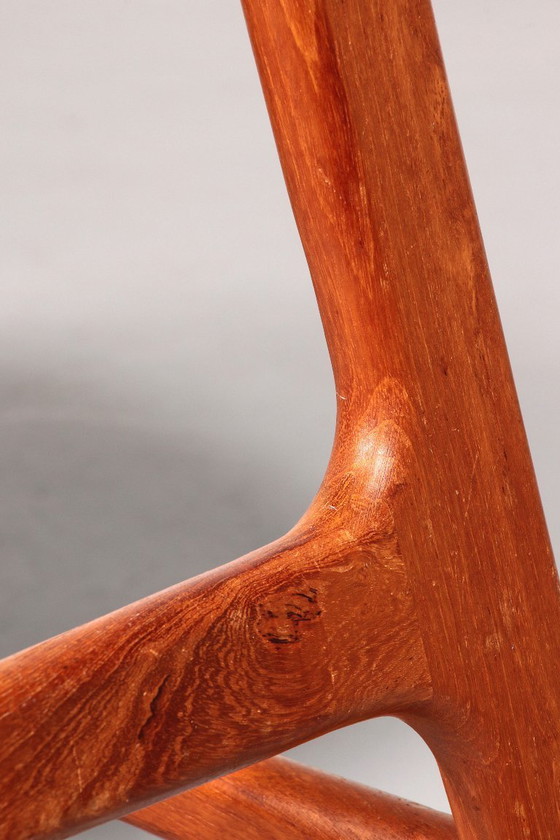 Image 1 of Taburete de bar de diseño en madera y cuero negro de Erik Buch 1960