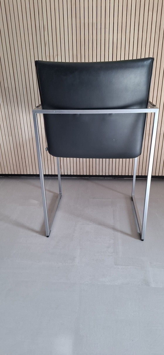 Image 1 of 5x Arco Frame Stoel Zwart Leer