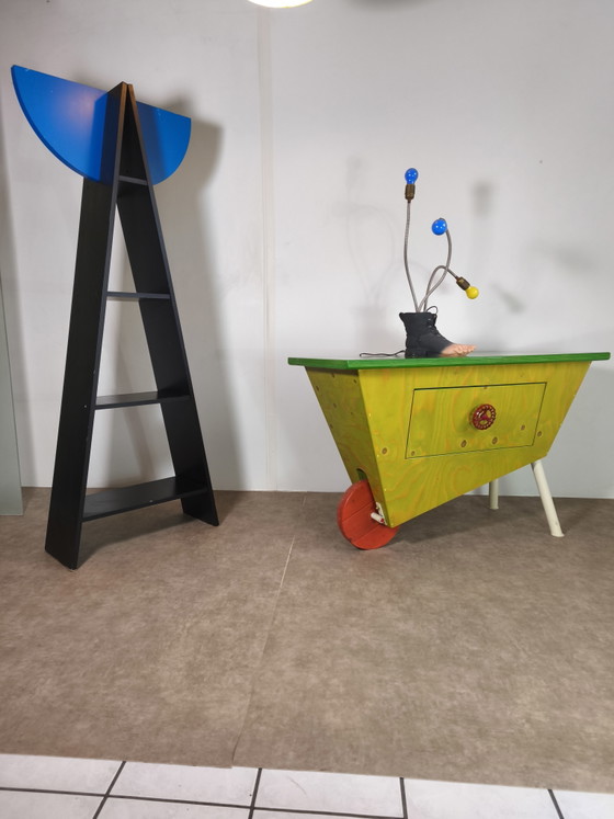 Postmodern Wandrek jaren 80 Sculpturaal – Mdf, Wood (photo 3 of 6)