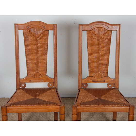 Image 1 of Set van 6 stoelen in de stijl van Charles Dudouyt, 1950.