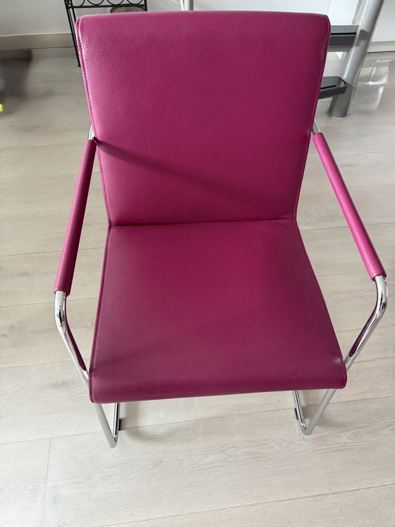 Image 1 of 1 Leolux table Strabo and 4 chairs Leolux Spring Orchid