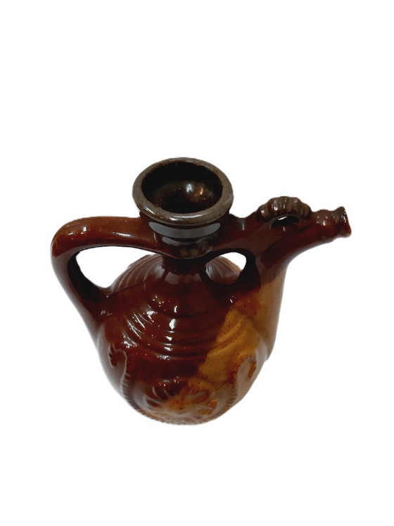 Image 1 of Vintage glazed ceramic pitcher 14 cm