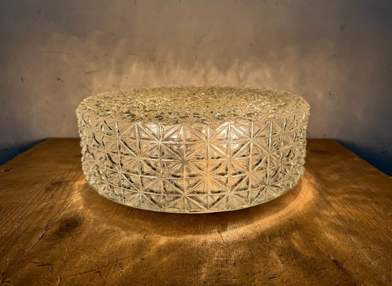 Image 1 of Applique murale ou plafonnier vintage en verre, années 1970