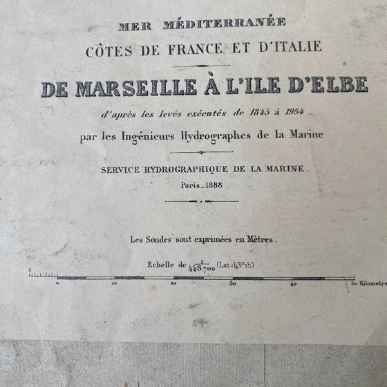Image 1 of Old map of Marseille - Corsica - Elba Island, 1888