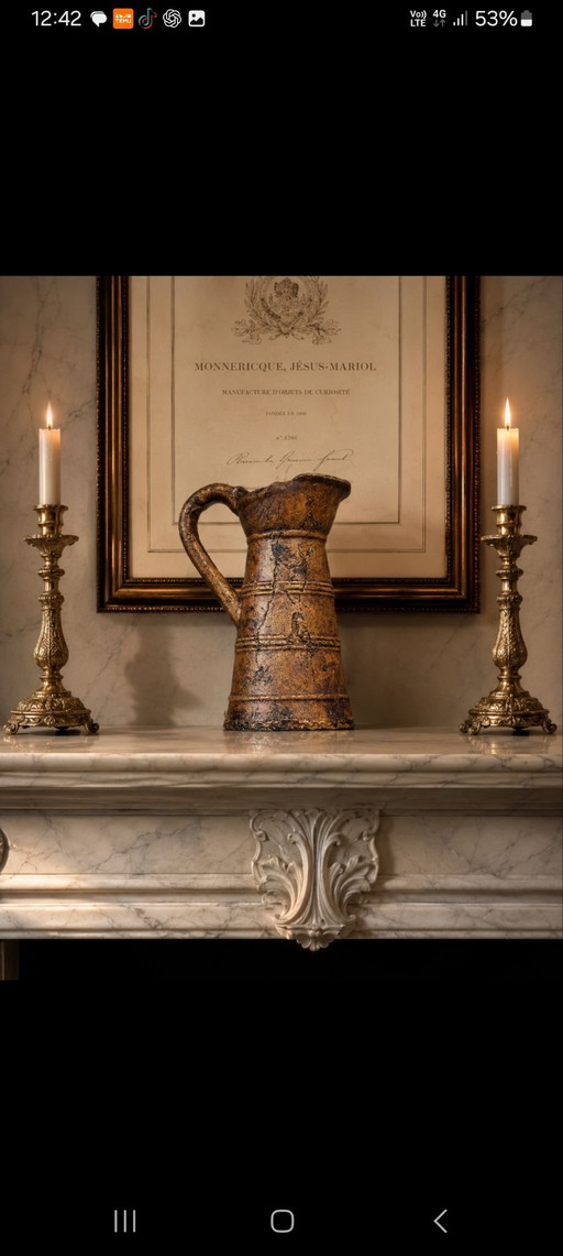 Institutional Reserve Pitcher (18th/19th Century) – Inventory and Management Markings – Origin Spain