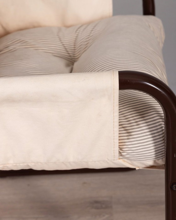 Image 1 of Poltrona vintage anni '70 in metallo e tessuto, design scandinavo.