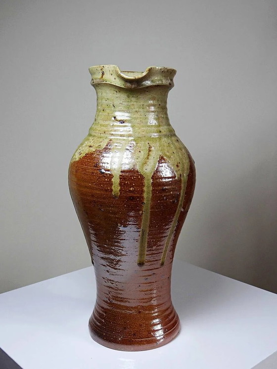 Impressionante brocca in gres degli anni '60-'70 con smalto cenere giapponese. – Bicchieri e caraffe (photo 6 of 16)
