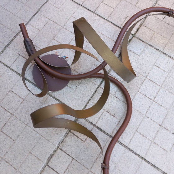 Image 1 of Lámpara de techo grande y 2 apliques de pared 'Folded Ribbon' de Jacco Maris.