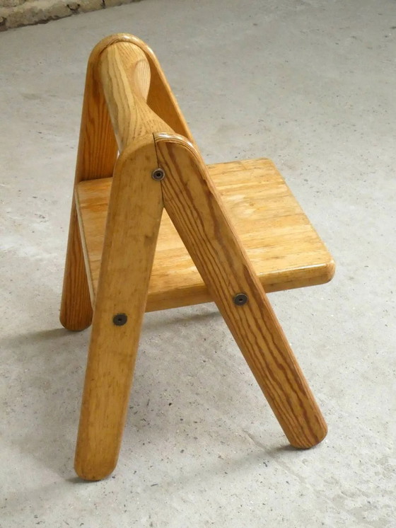 Sedia per bambini in pino di Pierre Grosjean, Belgio, 1970 – Sedie da pranzo, Legno, Vintage (photo 2 of 9)