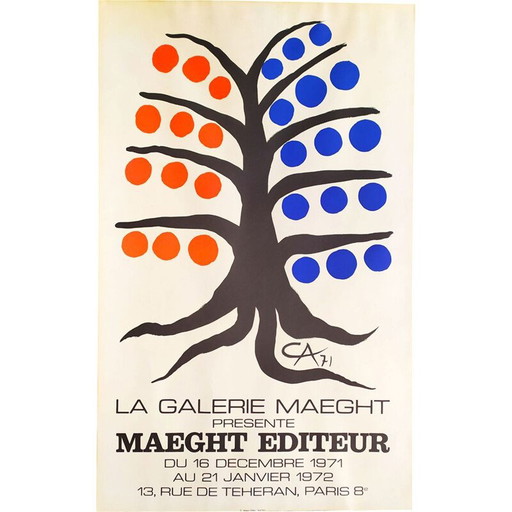 Lithographie vintage d'Alexander Calder, 1971