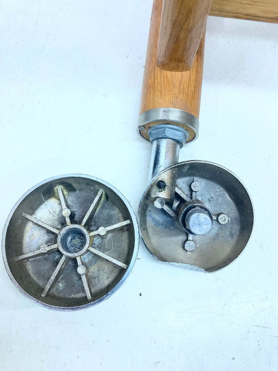 Image 1 of Dyrlund serveerwagen van eikenhout en resopal, Deens design uit de jaren 60/70.