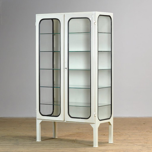 Mobile medico vintage, anni '70 – vitrinekasten, Glass, Metal