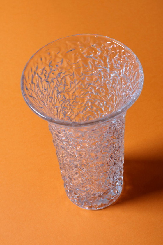 Image 1 of Mid-Century Pressed Glass Vase by Václav Hanuš / Libochovice / Czech Republic / 1970