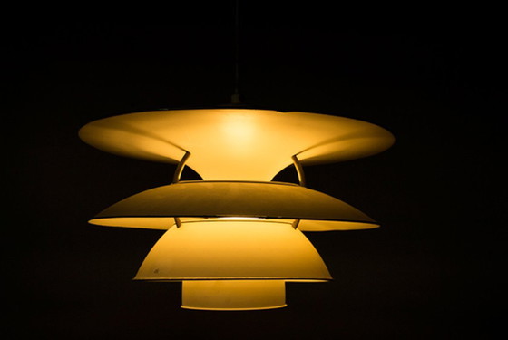Image 1 of Danish suspension lamp in brushed metal, Model PH 6 ½ -6V Called "Charlottenborg" by Poul Henningsen for Louis Poulsen