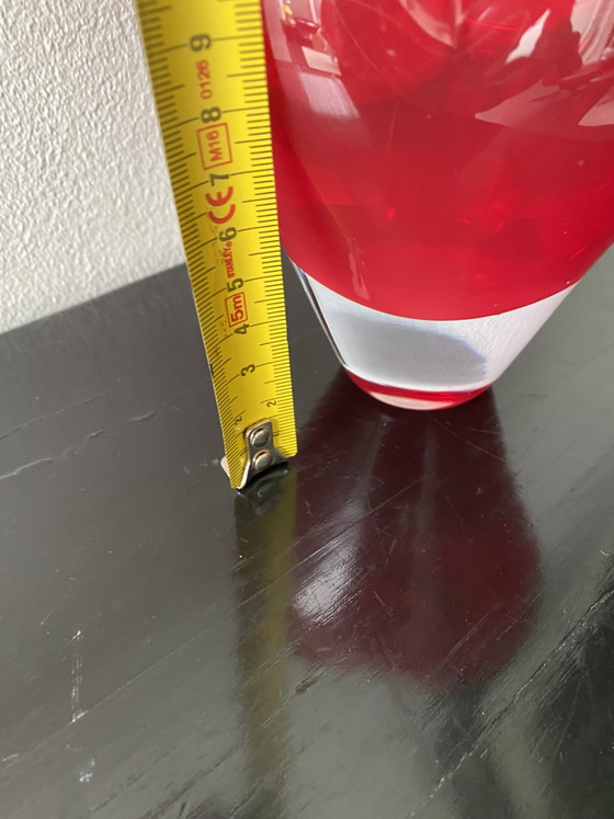 Image 1 of Vintage Murano Red Heart Vase attributed to Salviati Cuoricino Model