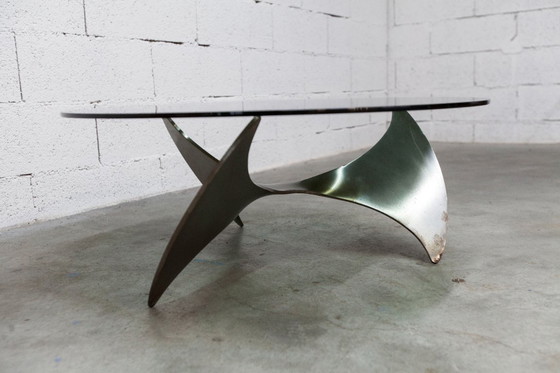 Image 1 of Table basse Propeller K9 design Knut Hesterberg 1960 verre fumé 80cm