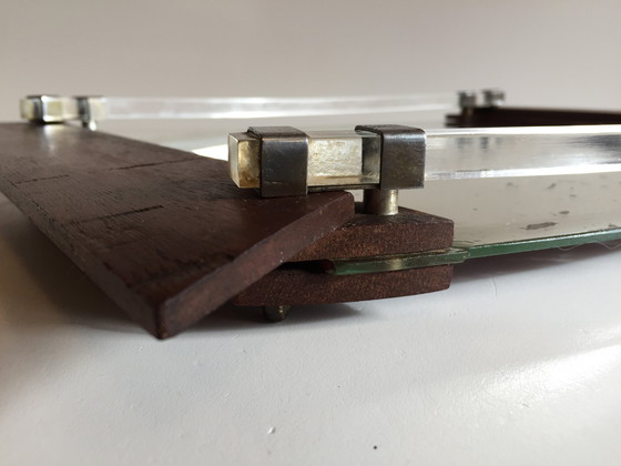 Image 1 of Specchio Art Déco e vassoio in legno Francia