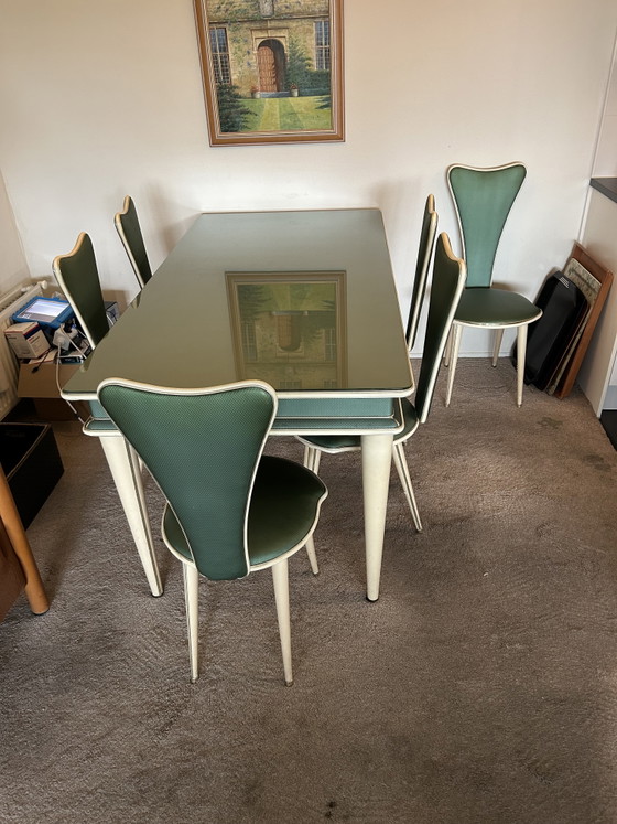 Juego de comedor de Umberto Mascagni, década de 1950. – Conjuntos de comedor, Glass, Metal (photo 10 of 13)