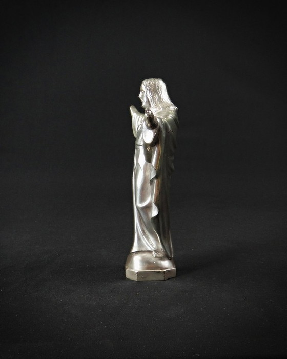 Image 1 of Heilig Hart van Jezus Christus beeldje in regula uit de Art Deco periode
