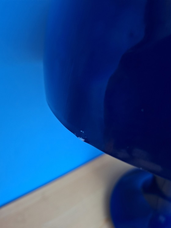 Image 1 of Large deep blue Spanish mushroom table lamp