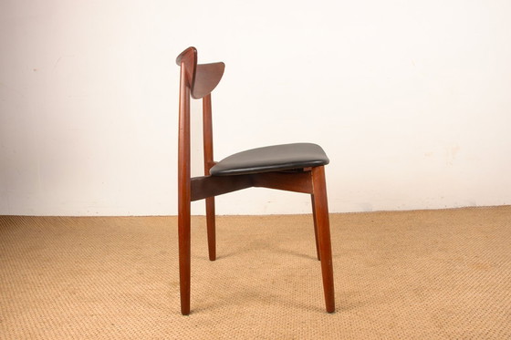 Image 1 of Pair of Danish teak and skai chairs, new, by Harry Ostergaard for Randers Møbelfabrik, 1960.