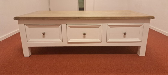 Image 1 of Ashbourne country coffee table with drawers | white & wood