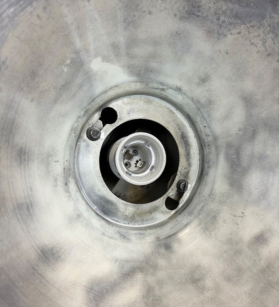 Image 1 of Graue industrielle Aluminium-Pendelleuchte von Polam Wilkasy, 1960er Jahre