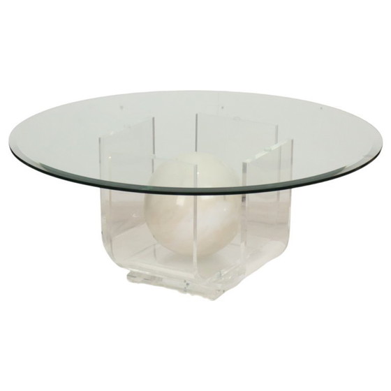 Image 1 of Round Design Coffee Table Lucite