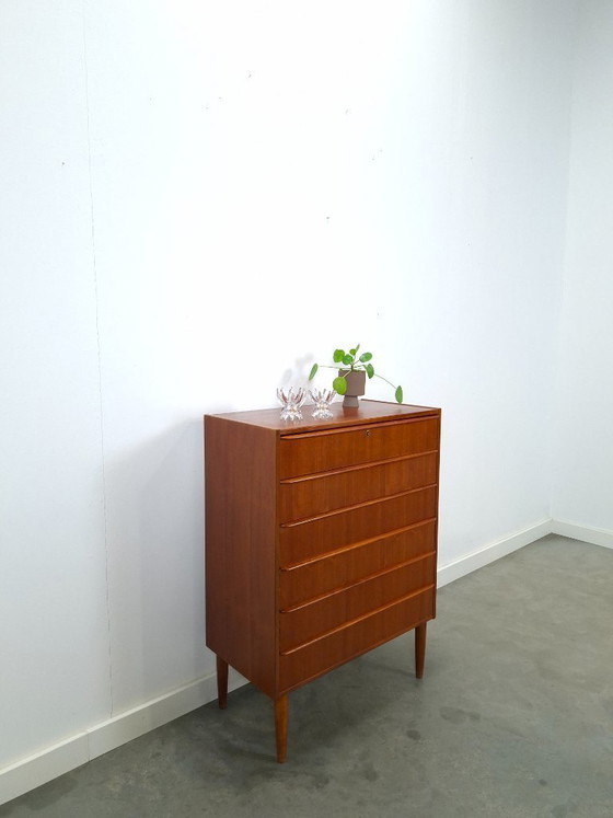 Image 1 of Teak chest of drawers from Denmark with 6 drawers