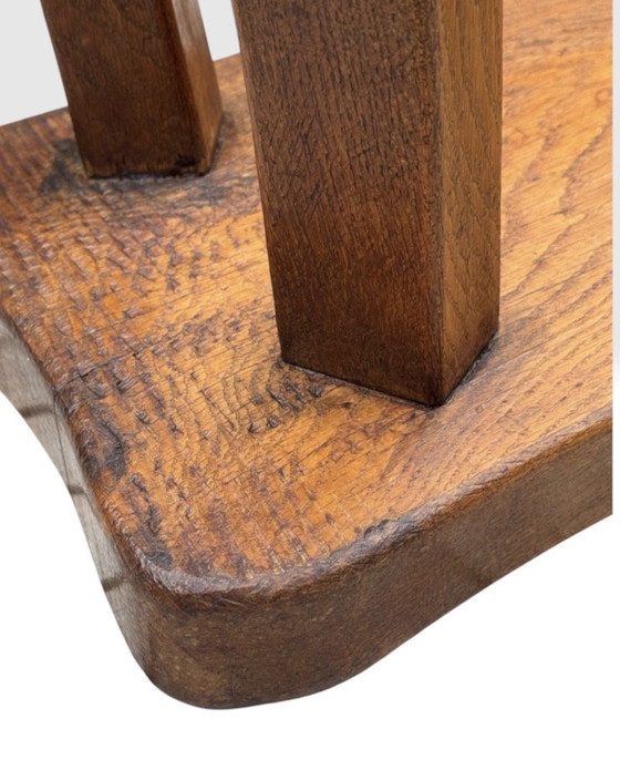 Robuuste Franse Boerenkruk | Massief Eiken | Vintage | Jaren '50-'60 – Bijzettafels, Wood (photo 12 of 15)