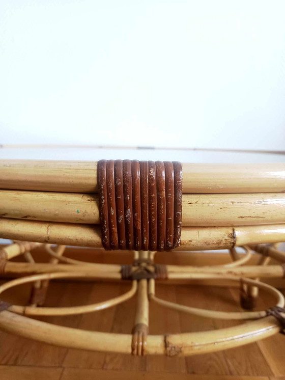 Image 1 of Vintage Wicker Coffee Table 1970