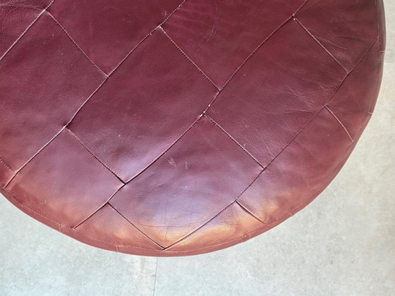 1x Vintage Patchwork Pouf - Burgundy Red – Footstools & poufs, Skai (photo 5 of 8)