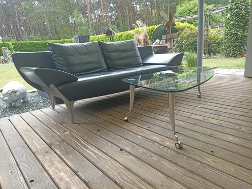 Sofá icónico de diseño en piel "Rolf Benz" modelo 1600. ¡En excelente estado!