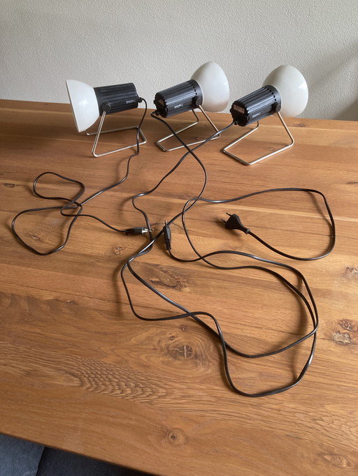3x Philips lampes de table vintage (inclinables)